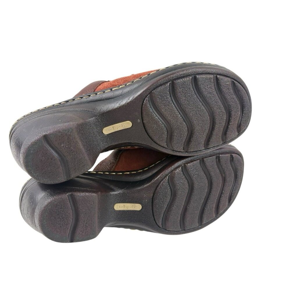 Softspots Lara Clogs Womens Size 9.5W Rust Suede Leather Comfort Casual Boho - Picture 10 of 12